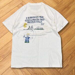 Retro Chesapeake Bay Bridge-Walk Graphic Tee White